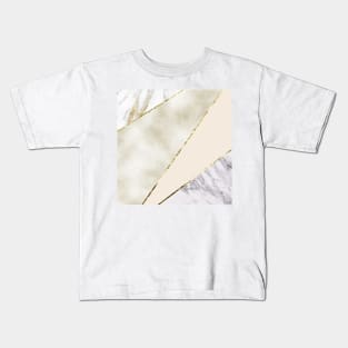 Dazzling gold with grey marble Kids T-Shirt